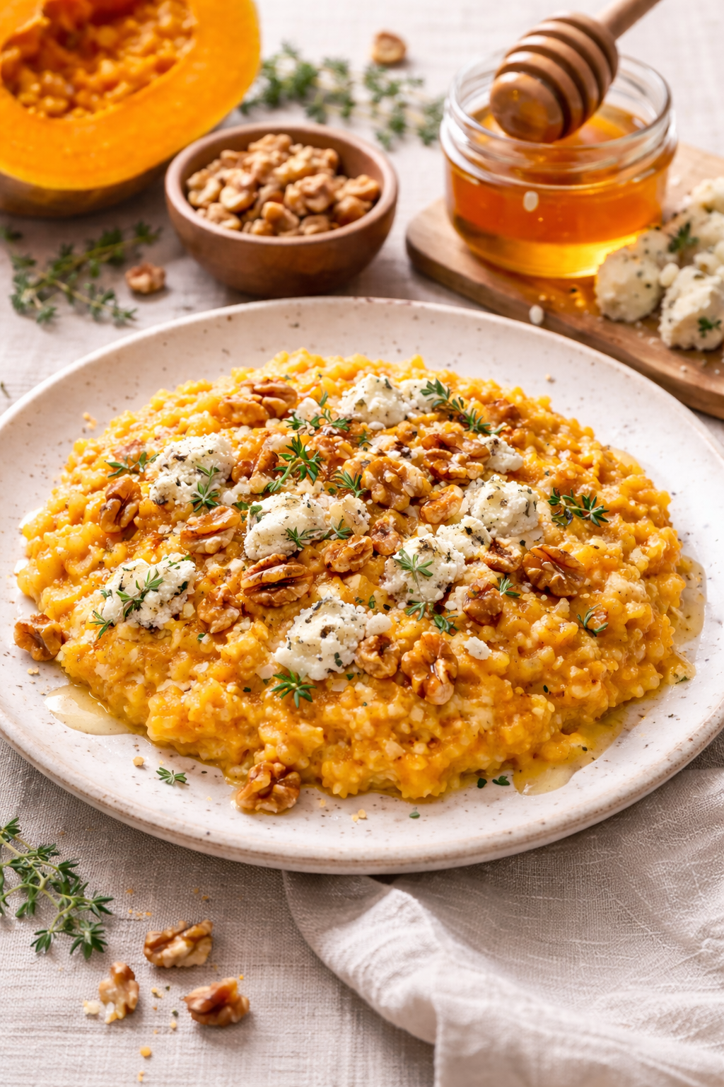Risotto zucca, gorgonzola e Miele
